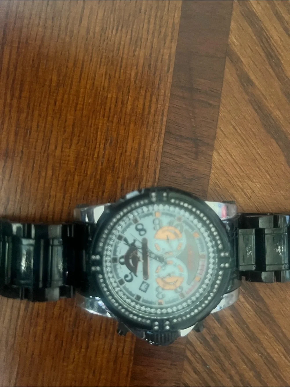 Miche Black and Silver Men's Chronograph Bracelet Watch